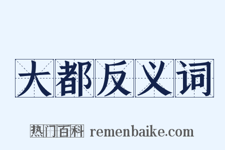 大都反义词是什么意思的图片